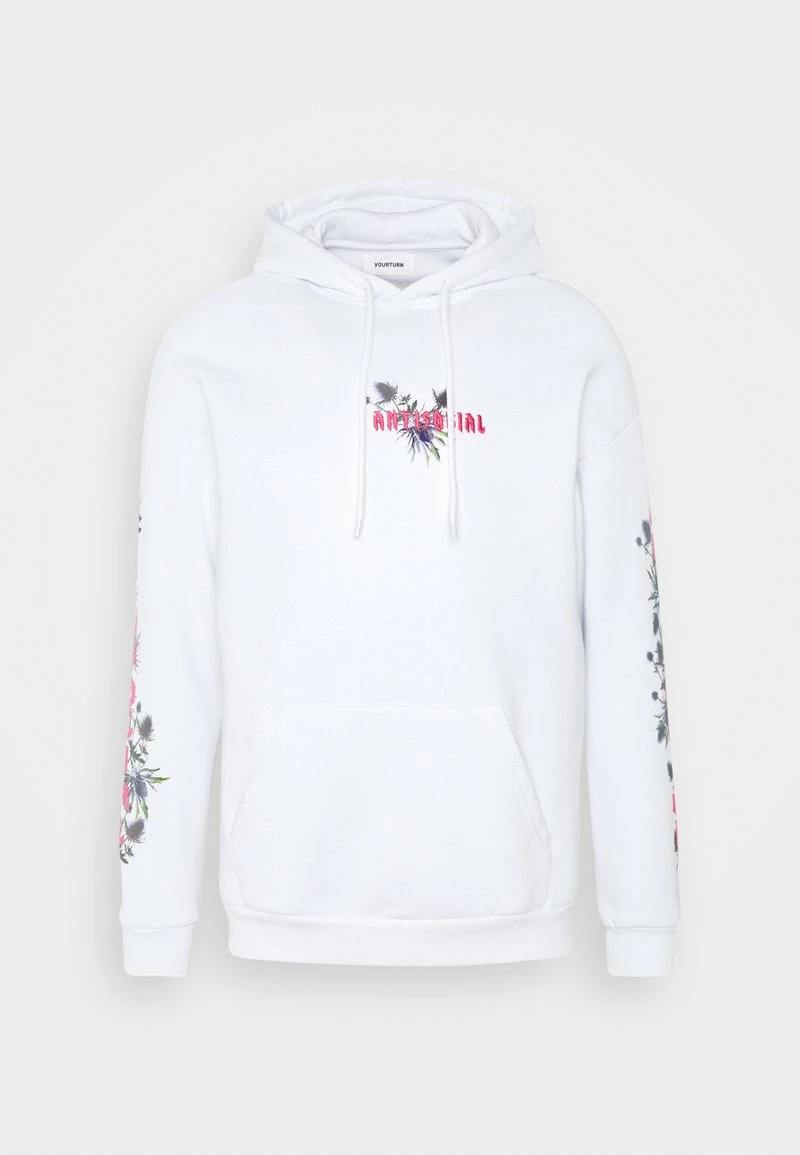 YOURTURN UNISEX - Felpa Con Cappuccio - White 7 YOURTURN UNISEX - Felpa Con Cappuccio - White - immagine 5