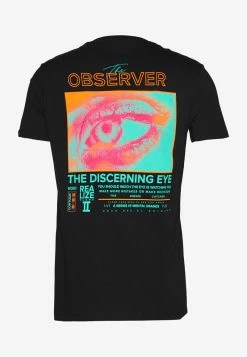 YOURTURN UNISEX OBSERVER - T-shirt Con Stampa - Black