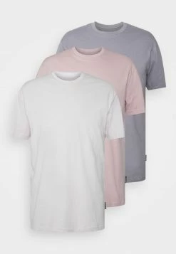YOURTURN 3 PACK UNISEX - T-shirt Basic - Lilac/beige/grey