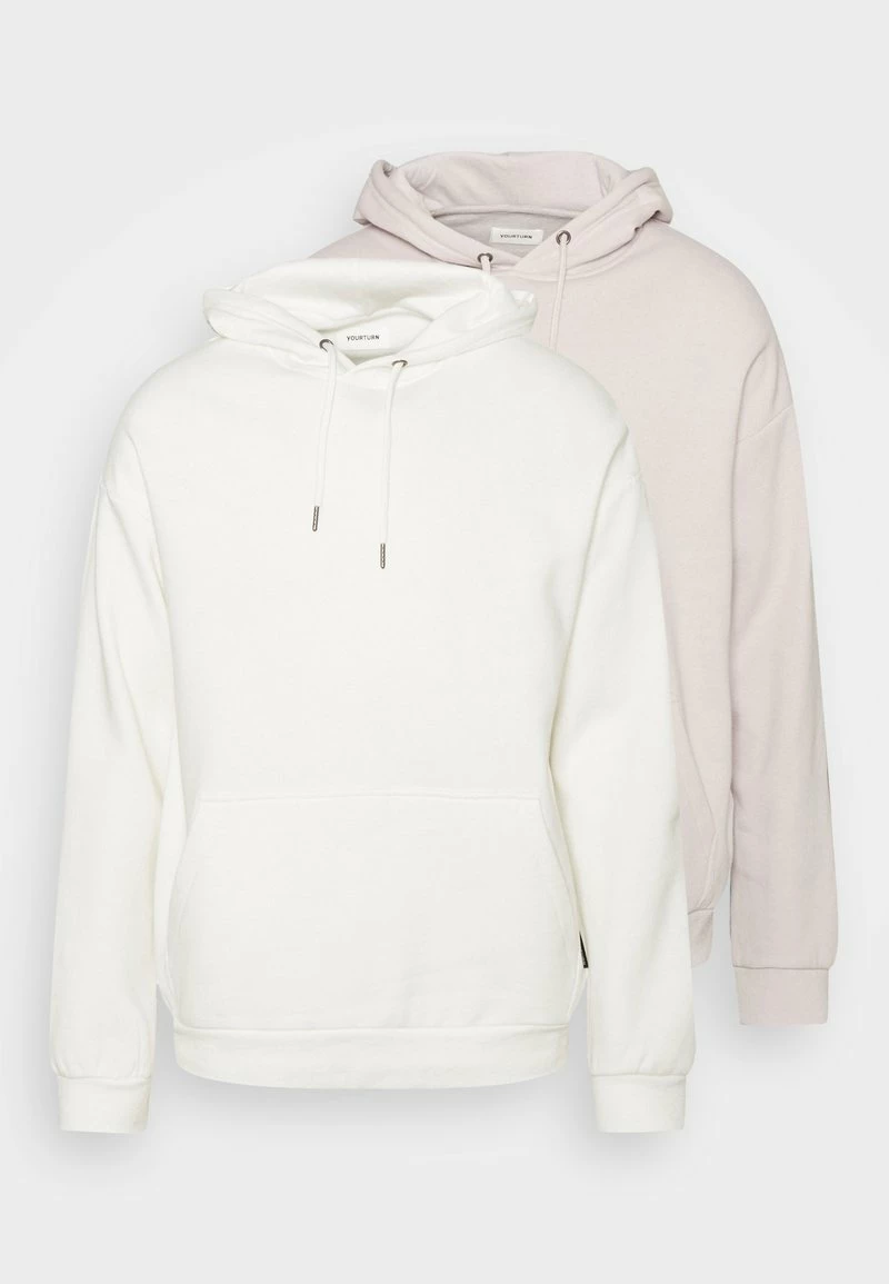 YOURTURN UNISEX 2 PACK - Felpa Con Cappuccio - Off-white/lilac 3 YOURTURN UNISEX 2 PACK - Felpa Con Cappuccio - Off-white/lilac