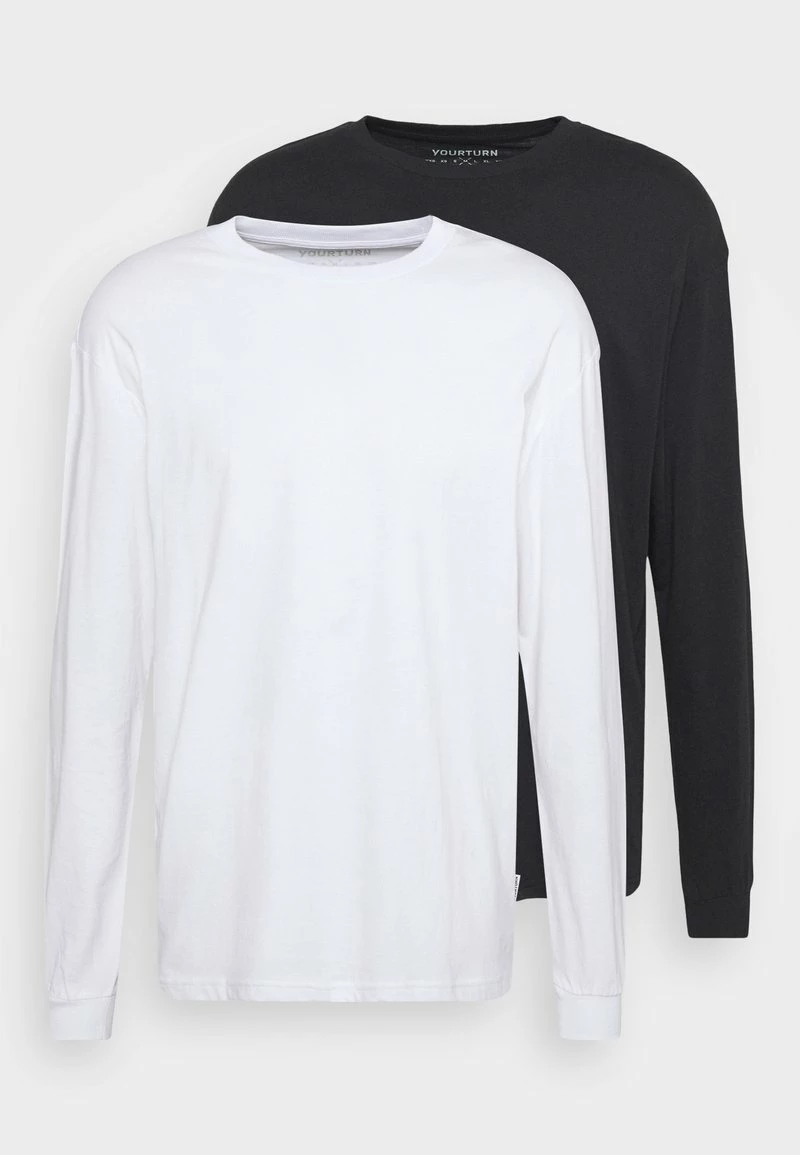YOURTURN 2 PACK UNISEX - Maglietta A Manica Lunga - Black/white 7 YOURTURN 2 PACK UNISEX - Maglietta A Manica Lunga - Black/white - immagine 5