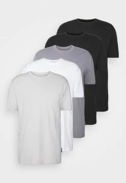 YOURTURN 5 PACK UNISEX - T-shirt Basic - Black/white/dark Grey