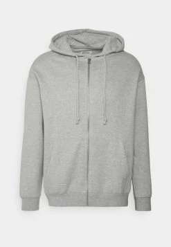 YOURTURN RELAXED FIT UNISEX - Felpa Con Zip - Mottled Light Grey