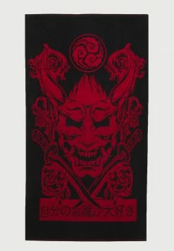 YOURTURN BEACH TOWEL 180x100CM 500 GSM - Telo Mare - Black/red, Uomo