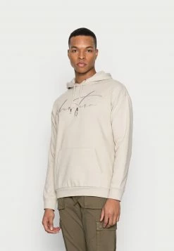 YOURTURN BOLD BRANDING HOODIE UNISEX - Felpa Con Cappuccio - Beige