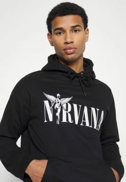 YOURTURN NIRVAN PRINT HOODIE UNISEX - Felpa Con Cappuccio - Black