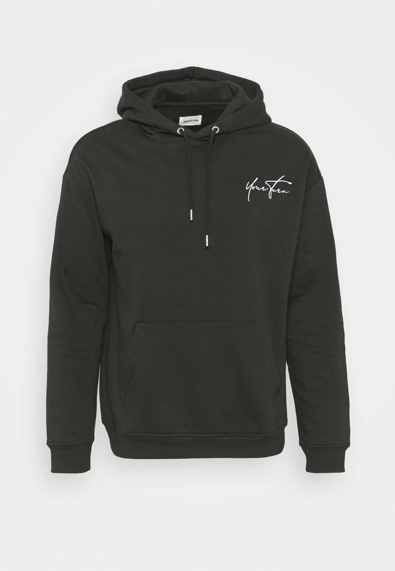YOURTURN BOLD SCRIPT HOODIE UNISEX - Felpa - Black 7 YOURTURN BOLD SCRIPT HOODIE UNISEX - Felpa - Black - immagine 5