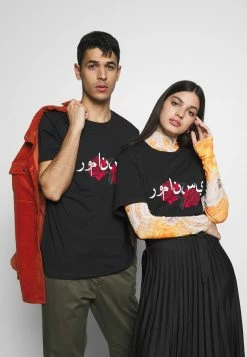 YOURTURN Unisex T-shirt Con Stampa - Black