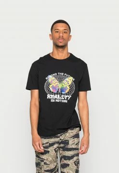 YOURTURN REALITY MOTION GRAPHIC T-SHIRT UNISEX - T-shirt Con Stampa - Black