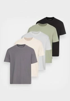 YOURTURN 5 PACK UNISEX - T-shirt Basic - Dark Grey/white/beige -Sconto YOURTURN in Italia ad4b65fc9a1a4ee292e39d99f7fd81fb
