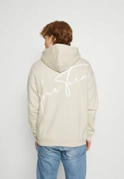 YOURTURN BOLD SCRIPT HOODIE UNISEX - Felpa - Beige