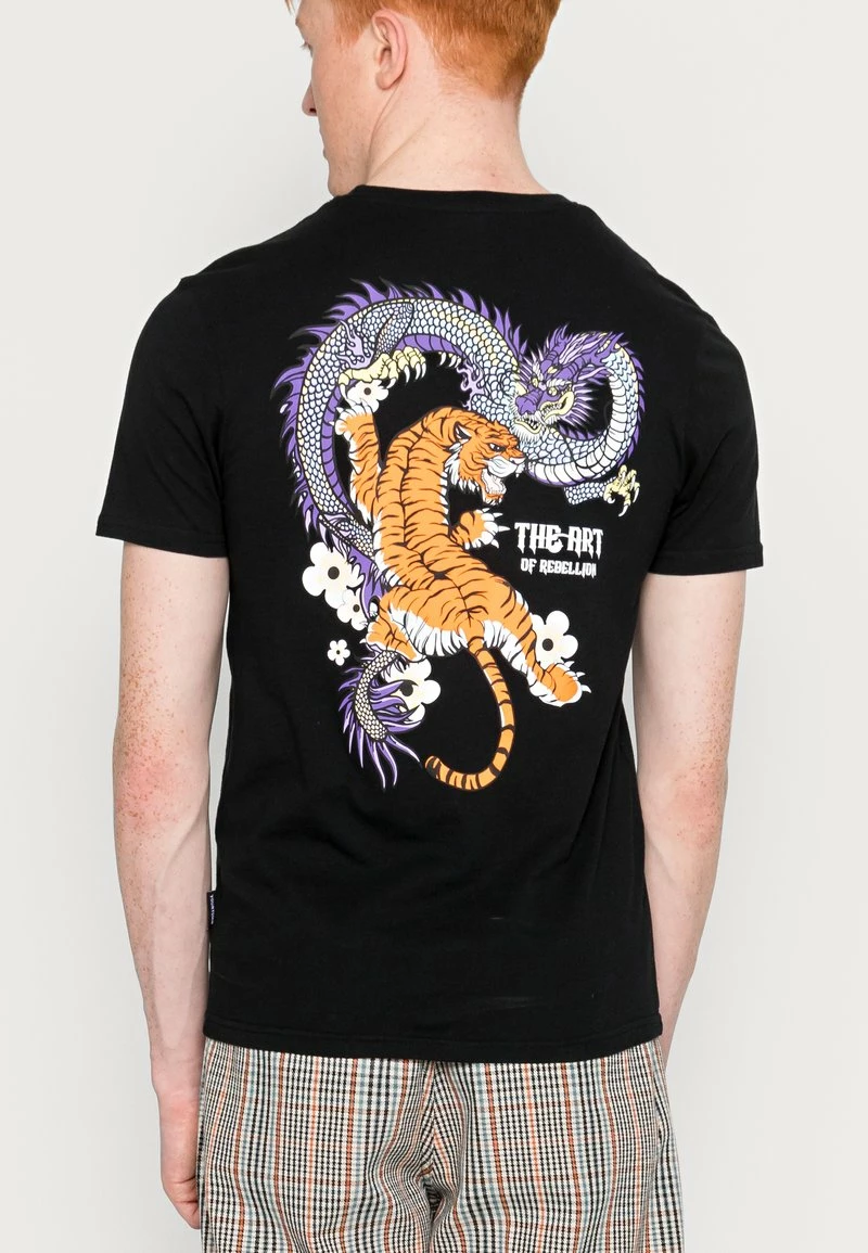 YOURTURN DRAGON TIGER TEE - T-shirt Con Stampa - Black, Unisex 3 YOURTURN DRAGON TIGER TEE - T-shirt Con Stampa - Black, Unisex